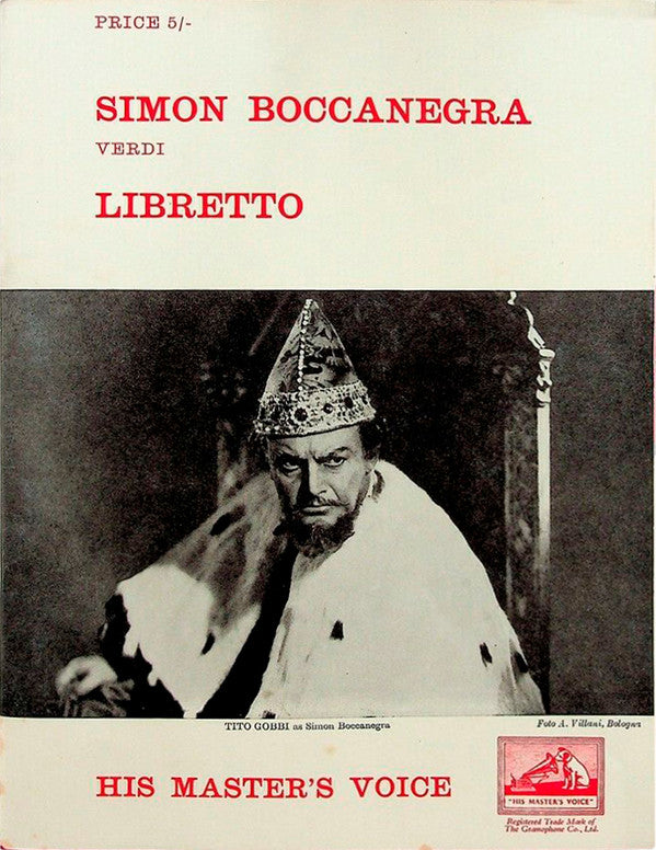 Giuseppe Verdi, Tito Gobbi, Boris Christoff, Victoria De Los Angeles, Giuseppe Campora, Gabriele Santini (2) : Simon Boccanegra (Box, Album + LP, S/Sided, Mono + 2xLP, Mono)