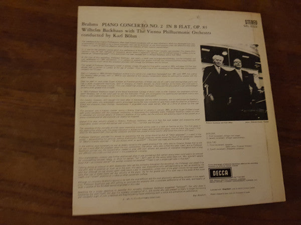 Brahms*, Vienna Philharmonic*, Böhm*, Backhaus* : Piano Concerto No.2 (LP, RE, RP, ED4)
