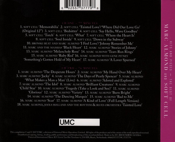 Marc Almond And Soft Cell : Hits And Pieces - The Best Of Marc Almond And Soft Cell  (2xCD, Comp, Dlx)