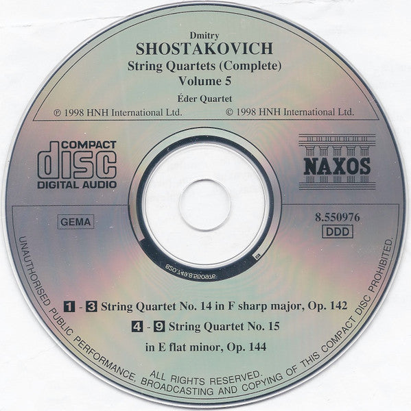Shostakovich* - Éder Quartet : String Quartets (Complete) Volume 5 (Nos. 14 And 15) (CD)