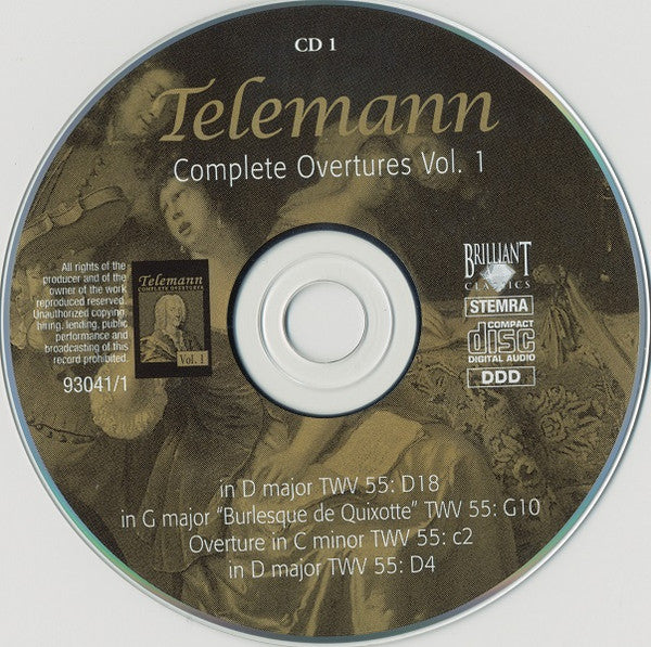 Telemann* - Collegium Instrumentale Brugense, Patrick Peire : Complete Overtures Vol. 1 (3xCD)