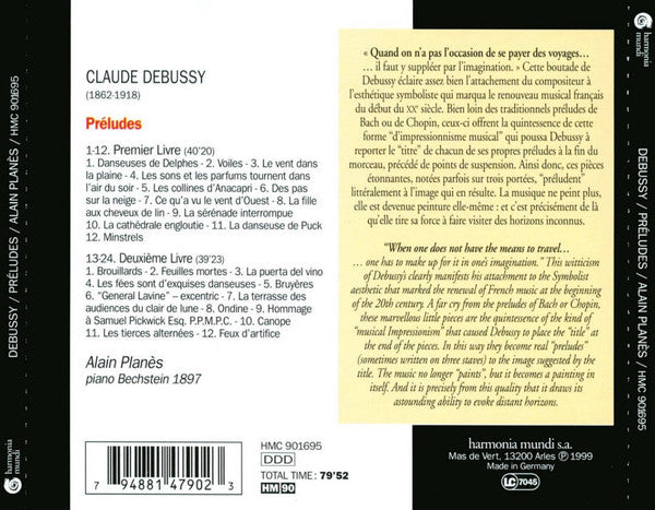 Debussy* - Alain Planès : Préludes (Livres I &amp; II) (CD)