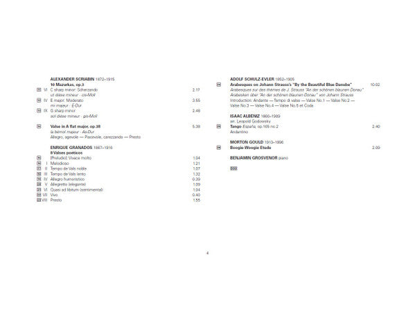 Benjamin Grosvenor : Dances (CD)