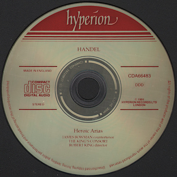 Handel* - James Bowman (2), The King&#39;s Consort, Robert King (9) : James Bowman Sings Handel Heroic Arias (CD, Album)
