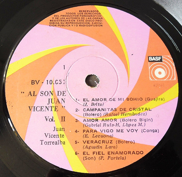 Juan Vicente Torrealba : Al Son De Juan Vicente Vol.2 (LP, Album)