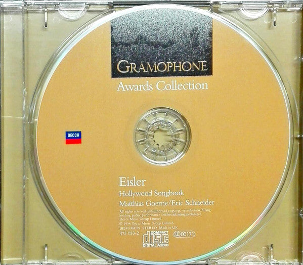 Eisler* - Matthias Goerne, Eric Schneider (2) : The Hollywood Songbook (CD, Album)