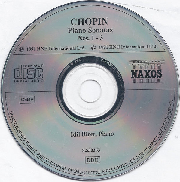 Chopin*, Idil Biret : Piano Sonatas No.1, Op. 4 • No. 2, Op. 35 • No. 3, Op. 58 (CD, Album)