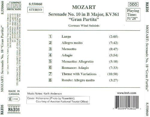Mozart*, German Wind Soloists* : Serenade No. 10 &quot;Gran Partita&quot; (CD, Album)