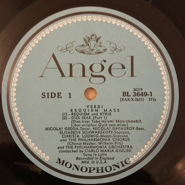 Verdi*, Elisabeth Schwarzkopf, Christa Ludwig, Nicolai Gedda, Nicolai Ghiaurov, Philharmonia Orchestra, Philharmonia Chorus, Carlo Maria Giulini : Requiem (2xLP, Mono + Box)