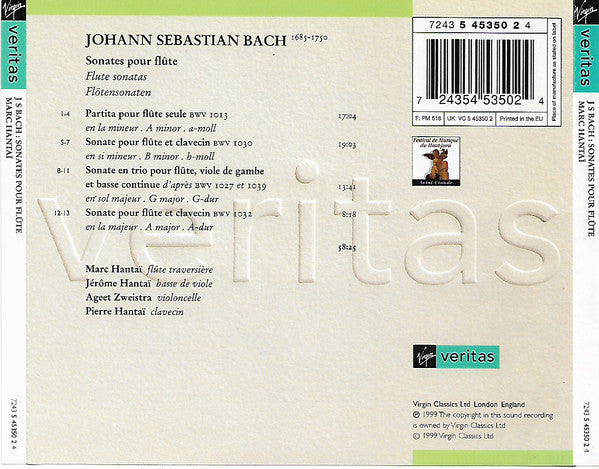 Johann Sebastian Bach, Marc Hantaï : Sonates Pour Flute (CD)