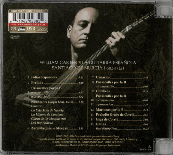 William Carter : Santiago de Murcia: La Guitarra Espanola (SACD, Hybrid, Multichannel, Album, Dir)