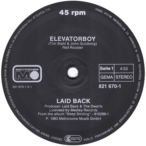 Laid Back : Elevatorboy (12&quot;, Maxi)