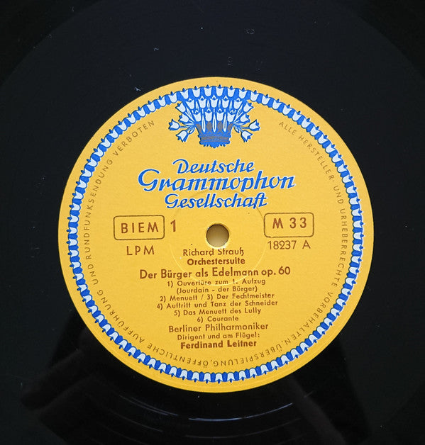 Richard Strauss, Ferdinand Leitner, Berliner Philharmoniker : Der Bürger Als Edelmann Op. 60 (LP, Mono)