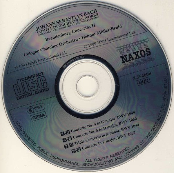 Johann Sebastian Bach - Kölner Kammerorchester, Helmut Müller-Brühl : Brandenburg Concertos II (CD)