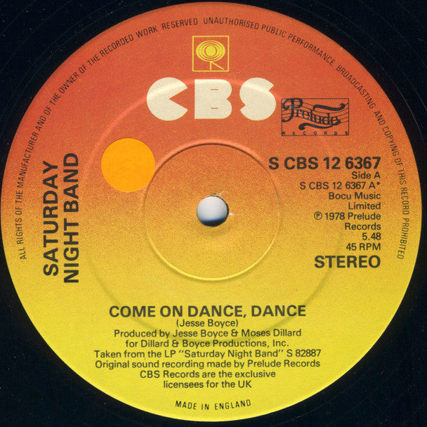 Saturday Night Band : Come On Dance, Dance (12&quot;, Ltd)
