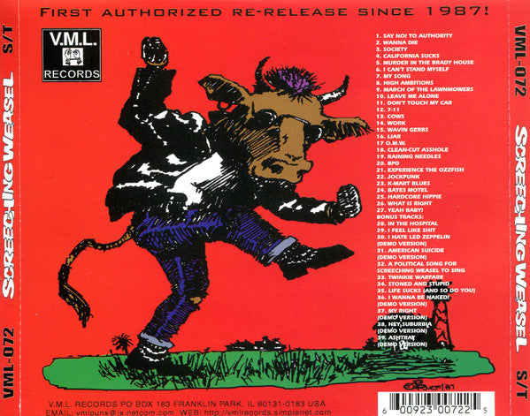 Screeching Weasel : Screeching Weasel (CD, Album, RE)