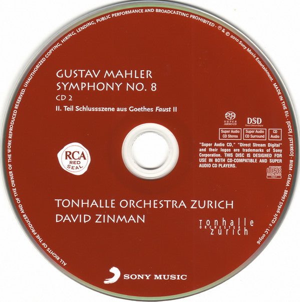Gustav Mahler, David Zinman, Melanie Diener · Juliane Banse · Lisa Larsson · Yvonne Naef · Birgit Remmert · Anthony Dean Griffey · Stephen Powell (4) · Alfred Muff · Ildar Abdrazakov, Schweizer Kammerchor, WDR Rundfunkchor Köln, Zürcher Sängerknaben, Kind : Symphony No. 8 (SACD, Hybrid)