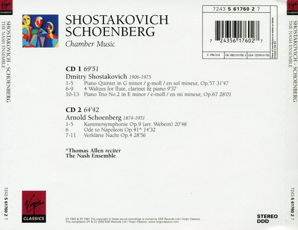 Shostakovich*, Schoenberg*, The Nash Ensemble : Chamber Music (2xCD, Comp)