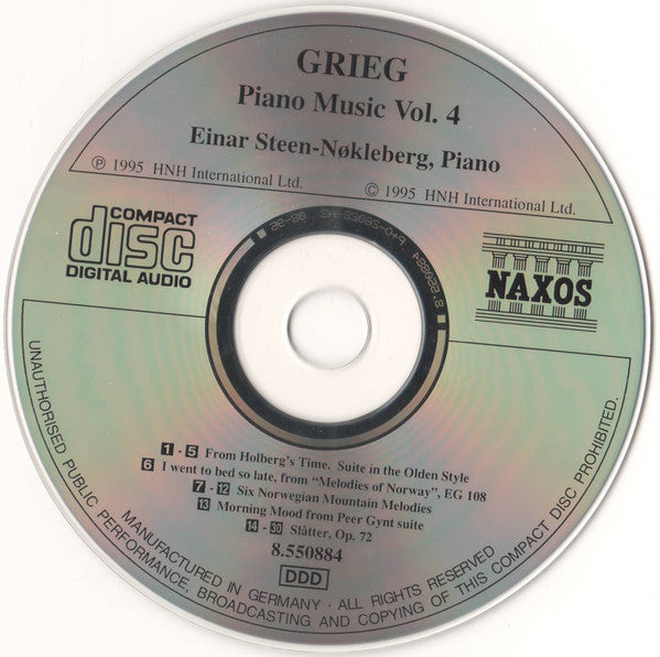 Grieg* - Einar Steen-Nøkleberg : Piano Music Vol. 4 (CD, Album)