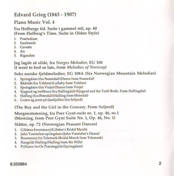 Grieg* - Einar Steen-Nøkleberg : Piano Music Vol. 4 (CD, Album)