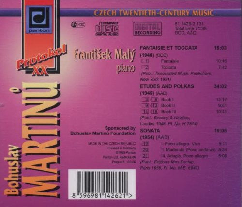 Bohuslav Martinů, František Malý : Piano Compositions (CD, Album)