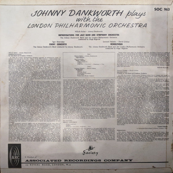 Dankworth* And The London Philharmonic* Conducted By Hugo Rignold : Improvisation For Jazzband And Symphony Orchestra / Ebony Concerto / Rendezvous For Jazz Band And Symphony Orchestra (LP, Album)