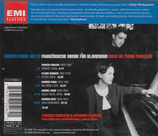 Laurence Fromentin &amp; Dominique Plancade / Poulenc* . Debussy* . Ravel* . Fauré* . Bizet* : French Piano Duets (CD, Album, RE)