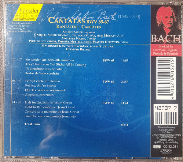 Bach-Ensemble : Cantatas BWV 65-67 (CD)