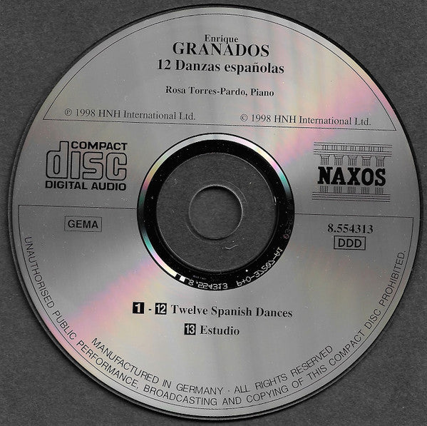 Enrique Granados, Rosa Torres-Pardo : Twelve Spanish Dances (CD, Album)