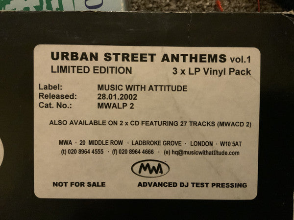 Various : Urban Street Anthems Volume 01 (3x12&quot;, Comp, Ltd, W/Lbl)