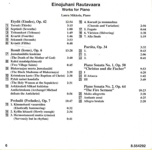 Einojuhani Rautavaara - Laura Mikkola : Works For Piano (CD, Album)