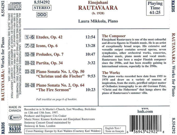 Einojuhani Rautavaara - Laura Mikkola : Works For Piano (CD, Album)