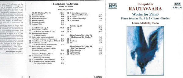 Einojuhani Rautavaara - Laura Mikkola : Works For Piano (CD, Album)