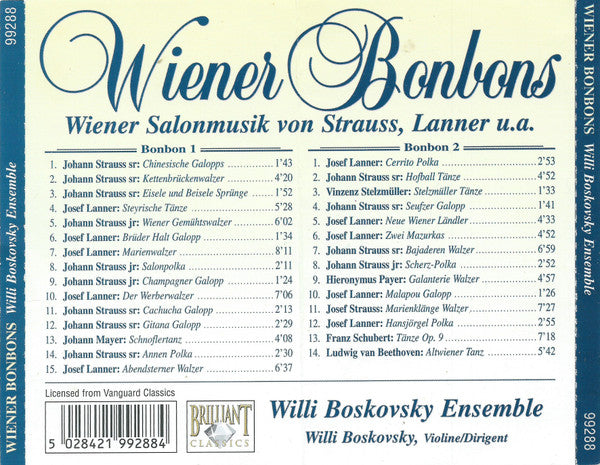 Willi Boskovsky Ensemble*, Willi Boskovsky : Wiener Bonbons (2xCD, Comp)