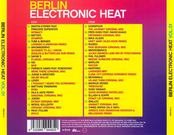 Various : Berlin Electronic Heat Vol. 01 (2xCD, Comp)