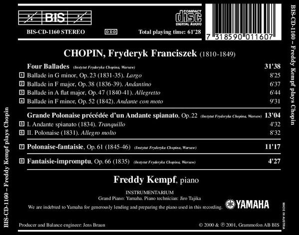 Frédéric Chopin / Freddy Kempf : Freddy Kempf Plays Chopin (CD, Album)