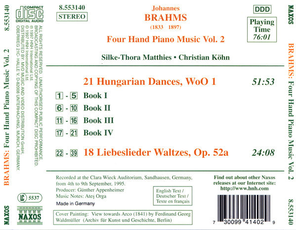 Brahms*, Silke-Thora Matthies, Christian Köhn : Four Hand Piano Music Vol. 2 (CD, Album)