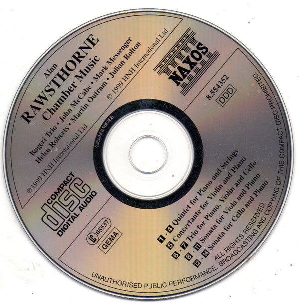 Alan Rawsthorne, John McCabe (2), Rogeri Trio*, Mark Messenger, Helen Roberts, Martin Outram, Julian Rolton : Piano Quintet ∙ Piano Trio ∙ Cello Sonata ∙ Concertante ∙ Viola Sonata (Chamber Music) (CD, Album)