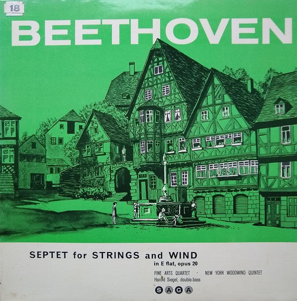 Beethoven* - Fine Arts Quartet*, New York Woodwind Quintet, Harold Siegel : Septet in E Flat Major, Op. 20 (LP, Album, Mono, Gre)