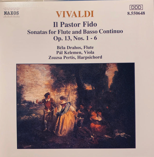 Vivaldi*, Béla Drahos*, Pál Kelemen, Zsuzsa Pertis : Il Pastor Fido - Sonatas For Flute And Basso Continuo Op. 13, Nos. 1 - 6 (CD)