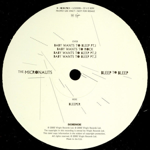 The Micronauts : Bleep To Bleep (12&quot;, P/Mixed, Promo, Smplr)