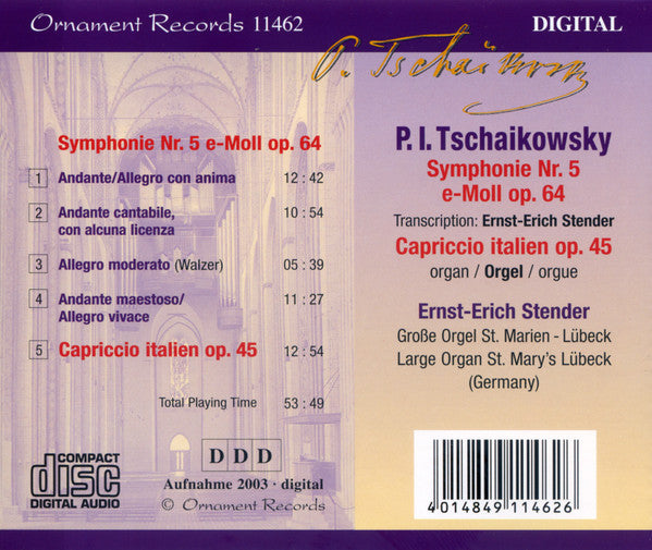 P. I. Tschaikowsky*, Ernst-Erich Stender* : Symphonie Nr. 5 E-Moll Op. 64 / Capriccio Italien Op. 45 (CD, Album)