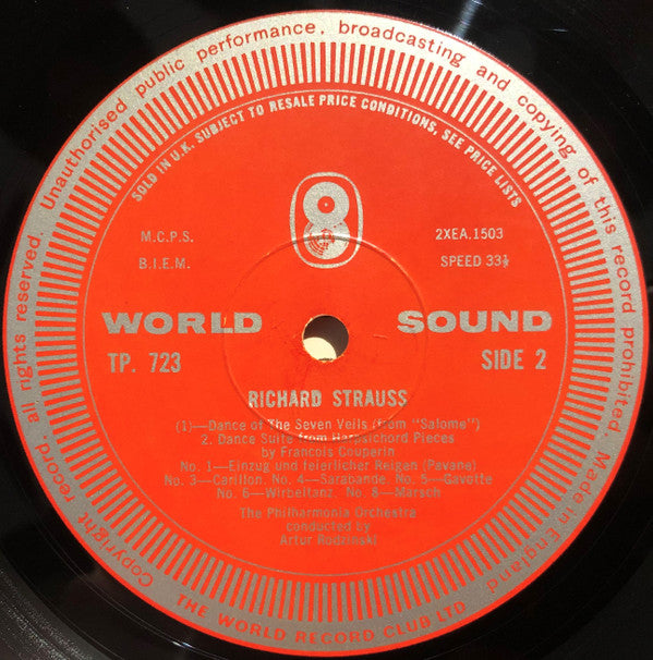 Richard Strauss - Philharmonia Orchestra Conducted By Artur Rodzinski : Death &amp; Transfiguration &amp; Other Strauss Works (LP)