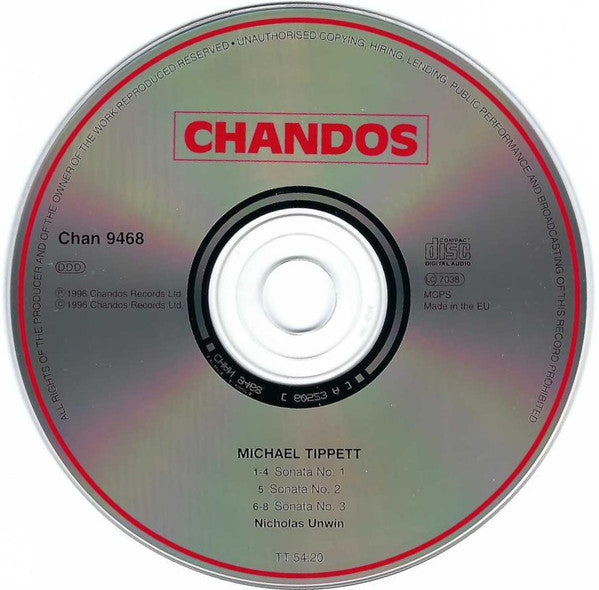 Michael Tippett* – Nicholas Unwin : Piano Sonatas Nos 1-3 (CD)