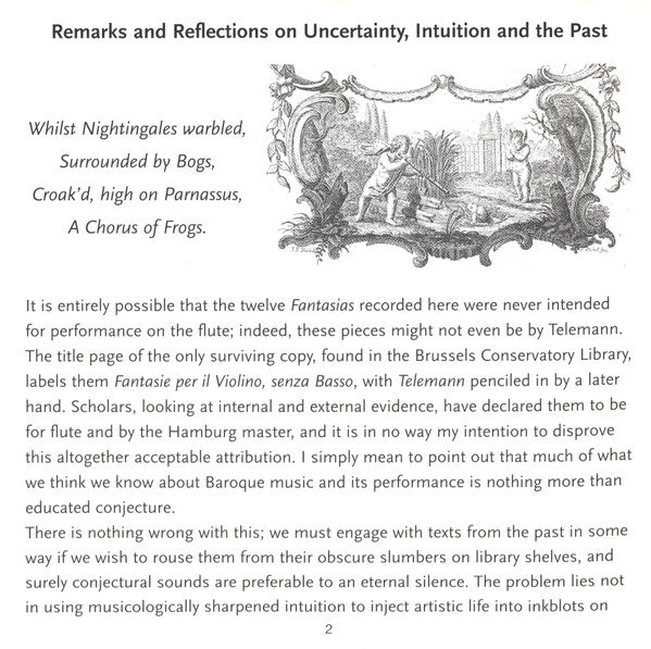 Telemann* / Jed Wentz : 12 Fantasias For Flute (CD, Album)