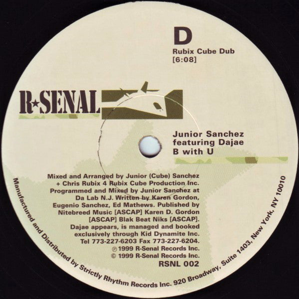 Junior Sanchez Featuring Dajaé : B With U (2x12&quot;)
