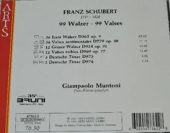 Franz Schubert, Giampaolo Muntoni : 99 Walzer / 99 Valses (CD)