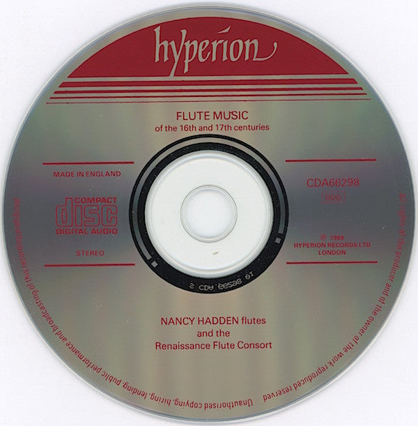 Nancy Hadden - Rachel Beckett, Lisa Besnosiuk*, Janet See, Colin Tilney, Andrew Lawrence-King, Erin Headley : Flute Music Of The 16th And 17th Centuries (CD)