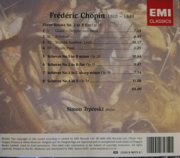 Chopin* - Simon Trpčeski : Piano Sonata No. 2; 4 Scherzos (CD, Album, RE)