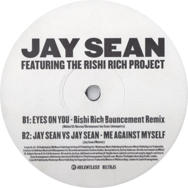 Jay Sean Featuring Rishi Rich : Eyes On You (12&quot;, Promo)